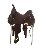 Best Quality Western Leather Barrel Rough Out Saddle With Free Matching Tack set