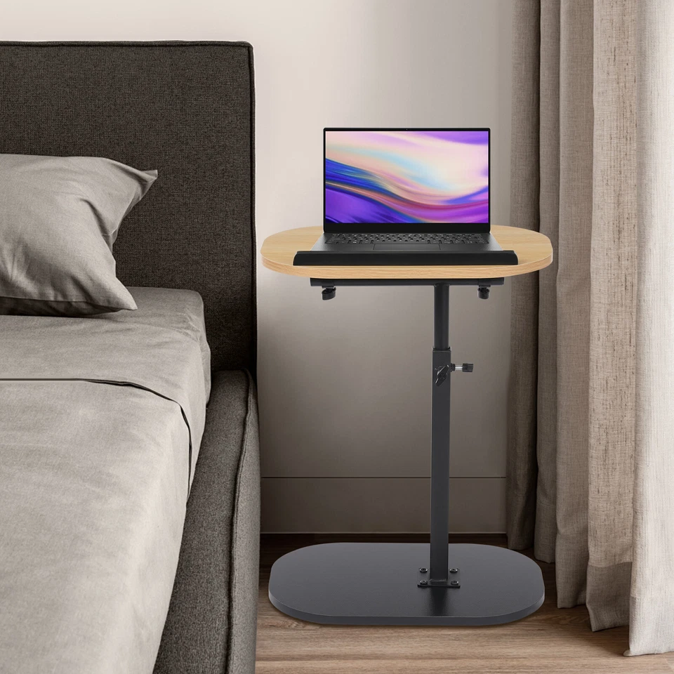 C-shaped Side Table Small Coffee Table Height Adjustable Bed Sofa Side Table - Image 3 of 4