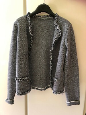 GIACCA DA DONNA TG 44 SANDRO FERRONE MODELLO CHANEL BIANCA BLU