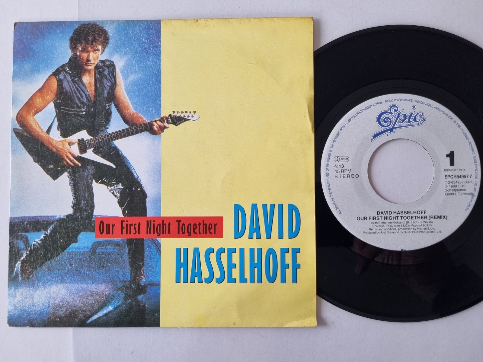 David Hasselhoff - Our First Night Together 7'' Vinyl Holland
