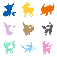 Pokémon Eeveelution Cute Silhouette Vinyl Decal Art for Cars, Windows, Laptops