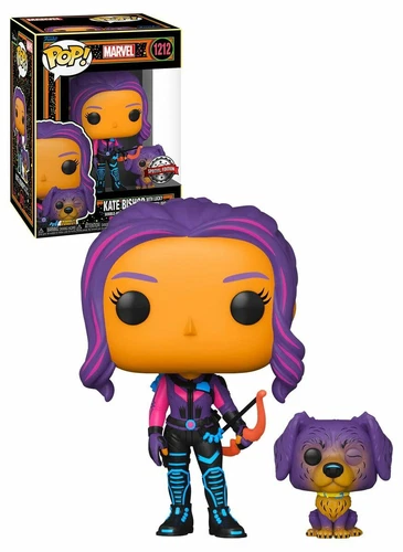 Funko POP! Marvel Hawkeye #1212 Kate Bishop & Lucky The Pizza Dog (Black Light) 