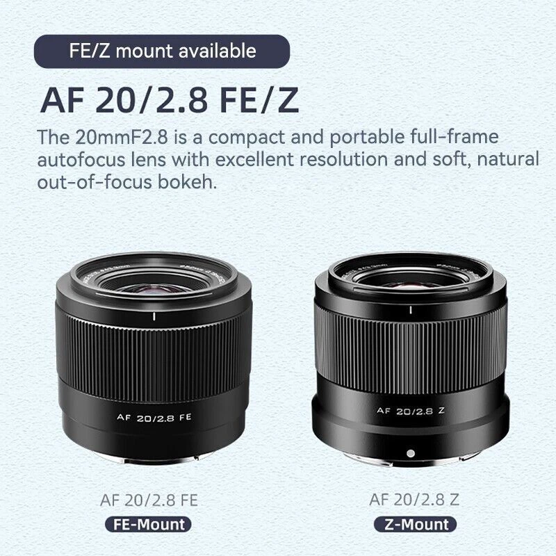 VILTROX 20mm F2.8 Auto Focus Full Prime Frame Wide Lens Angle For Nikon Z-Mount - Image 3 of 4