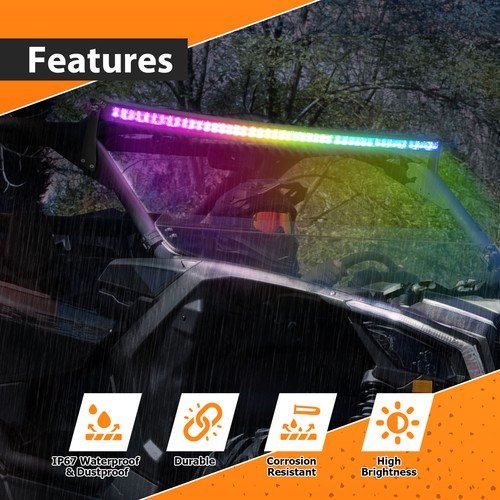 42" Curved LED LIGHT BAR RGB Color Changing Chasing Strobe APP/RF Remote Control - Picture 7 of 13