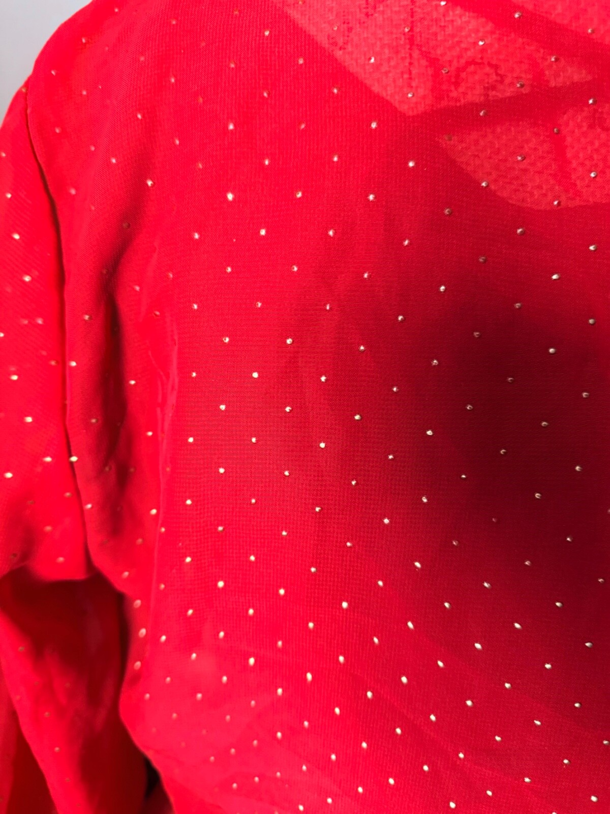 Notations Sheer, Red Studded Button-Up Blouse,  S… - image 24