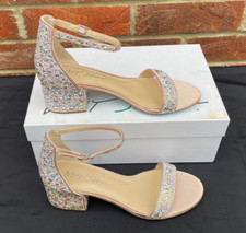 Betsey Johnson Rose Gold Embellished Party Heels Sandals Shoes Womens UK 5 NEW