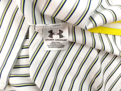 UNDER ARMOUR Loose Heat Gear Mens Striped Multicolor Polo Golf Shirt Tag Size L - Picture 8 of 8