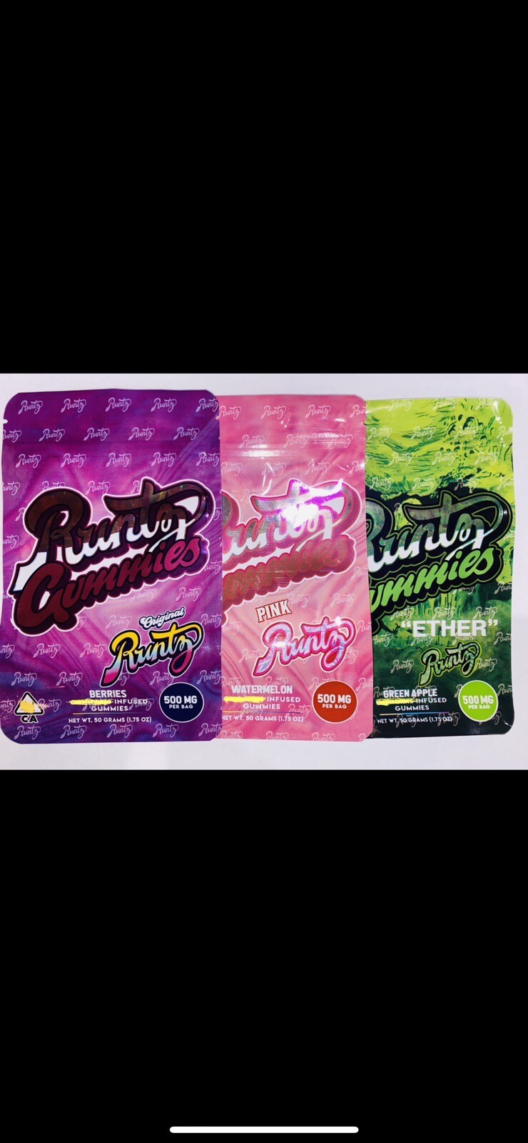 100Pack Empty Edible Gummies Runtz Bags Zip Gummy Candy Packaging Sealable USA! eBay