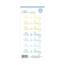It's A Boy Cardstock Stickers - Lily White - 7 Identical Phrases (nmdcstx3147)