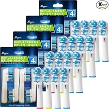 Replacement Brush Heads Compatible With Oral B- Double Clean Design, Pack Of 16