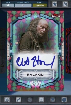 Star Wars Card Trader - Digital Legendary Topps Finest Orange Sig Ralakilli 21cc
