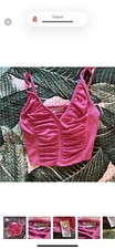 BRAND NEW HOLLISTER PINK RUCHED CROP TOP SZ M