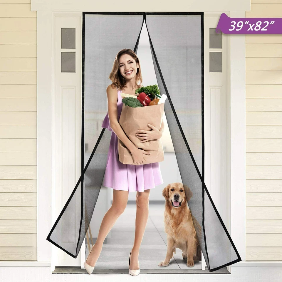 Magnetic Screen Door Hands Free Auto Mesh Curtain Anti-bug Fly Mosquito Bug Net - Image 2 of 4
