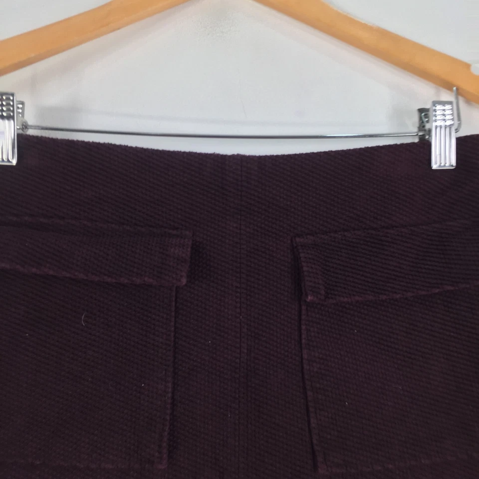 Cooperativa Mujer Mini Falda Talla S Aus 8 Borgoña Rojo Cremallera Mezcla Algodón 064590 Foto 2 de 4