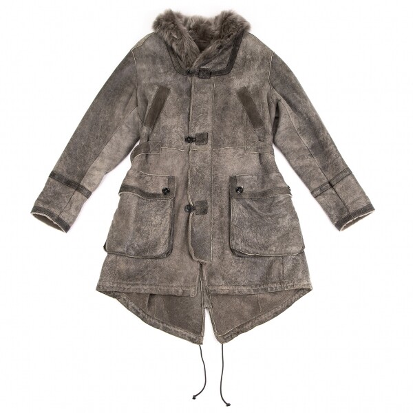 ジャケット・アウター EMPORIO ARMANI Long Mouton Coat EMPORIO ARMANI ムートンコートロング38