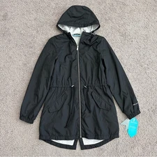 Free Country The Windshear Jacket Black Windbreaker Hooded Womens M