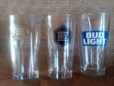 Lot of 3 Beer Glasses,EB Epicure Norwich CT. BUD LIGHT Fire And Ice NEW