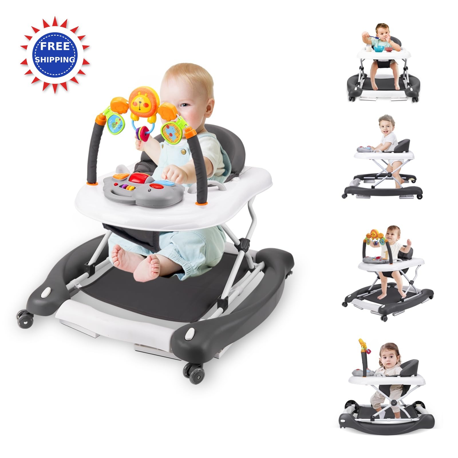 Baby Walker 5-in-1 for Boys and Girls 6-12 Months with Bounc