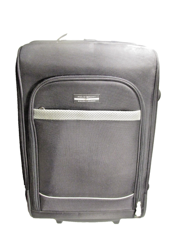Ralph Lauren Polo Sport Rolling Travel Bag Suitcase Carry On Black Nylon - Afbeelding 1 van 3