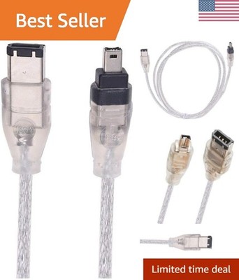IEEE Firewire 1394 Cable 4 Pin to 6 Pin 4-6 Pin Link Cable Wire 2.5 Ft