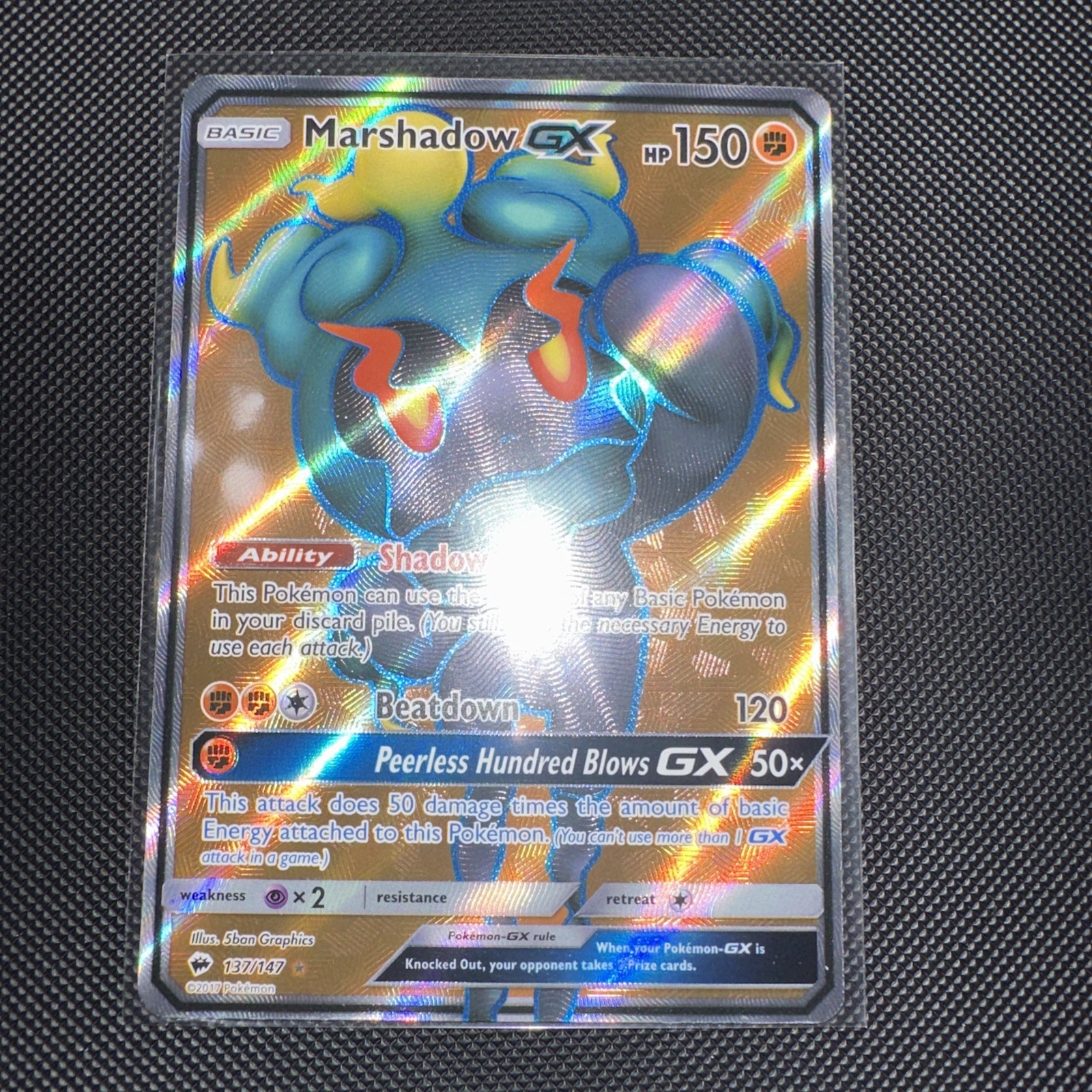 Marshadow GX Pokemon TCG Modern Sun & Moon Burning Shadows #137 NM