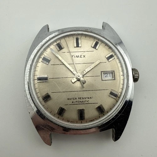 Timex 46650 03274 Men's Automatic Wristwatch 5 Line Silver Dial - Working