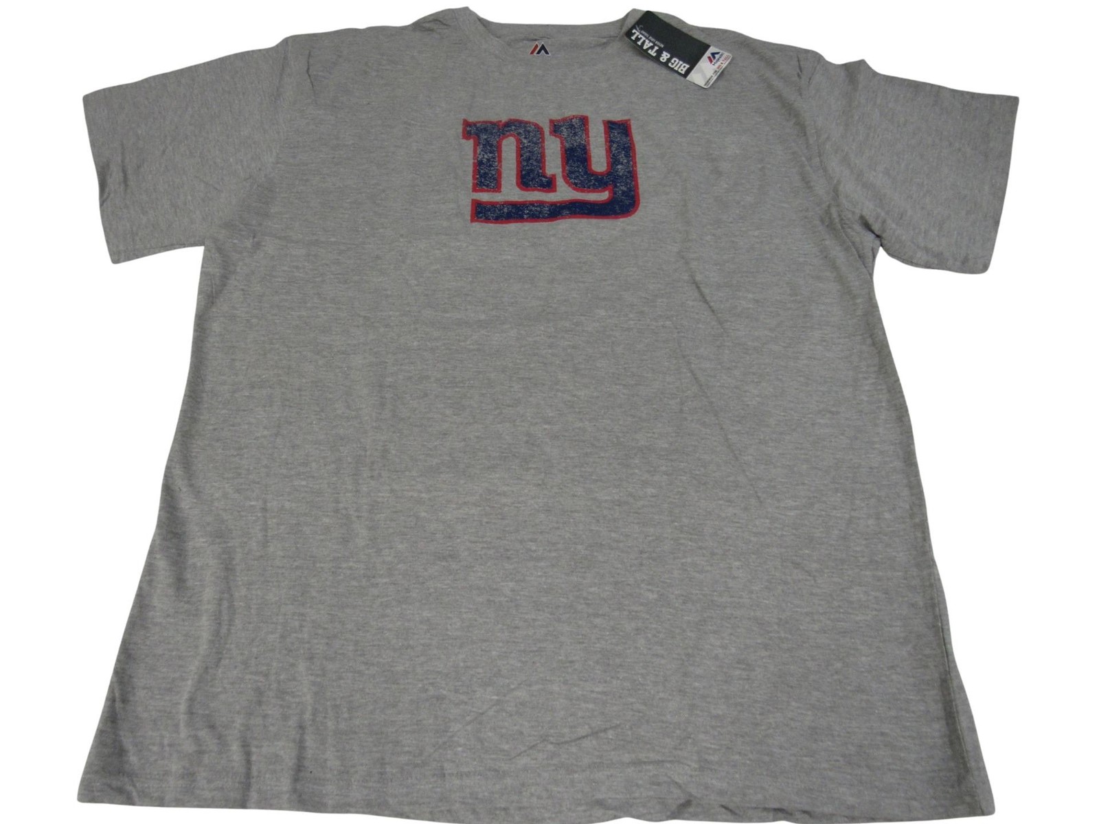 New York Giants Mens Big & Tall Sizes 2XL-3XL-4XL-5XL-6XL Majestic Gray Shirt