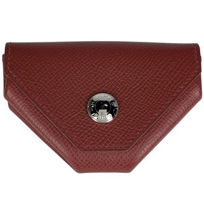 Hermes Le Van Quatre Coin Purse Coin Case Veau Epsom Red Ladies Used