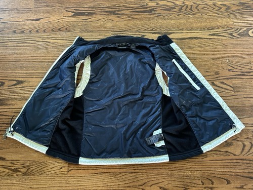 MARMOT Kitzbuhel Quilted Vest Fitted Collared Waistcoat Logo Black Trim White LG - Picture 9 of 12