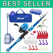 Kids Telescopic Fishing Rod Set with Tackle Box & Net
