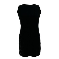 Gap Women’s Mini Black Dress Velvet Sleeveless Sheath Rayon Silk Classic Sz 4