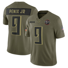 Men's Falcons 9Michael Penix Jr. Olive 2025 Salute to Service Limited Jersey