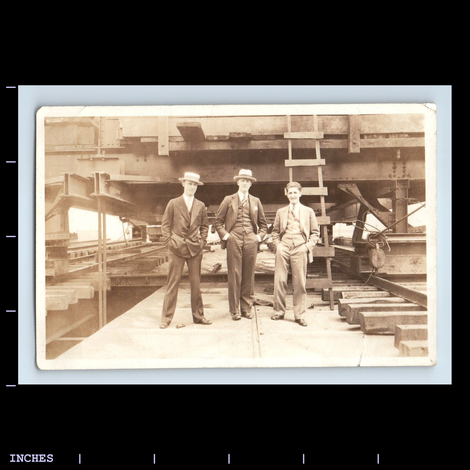 Old Vintage Photo MEN RAILROAD TRAIN TRACKS CONSTRUCTION SITE
