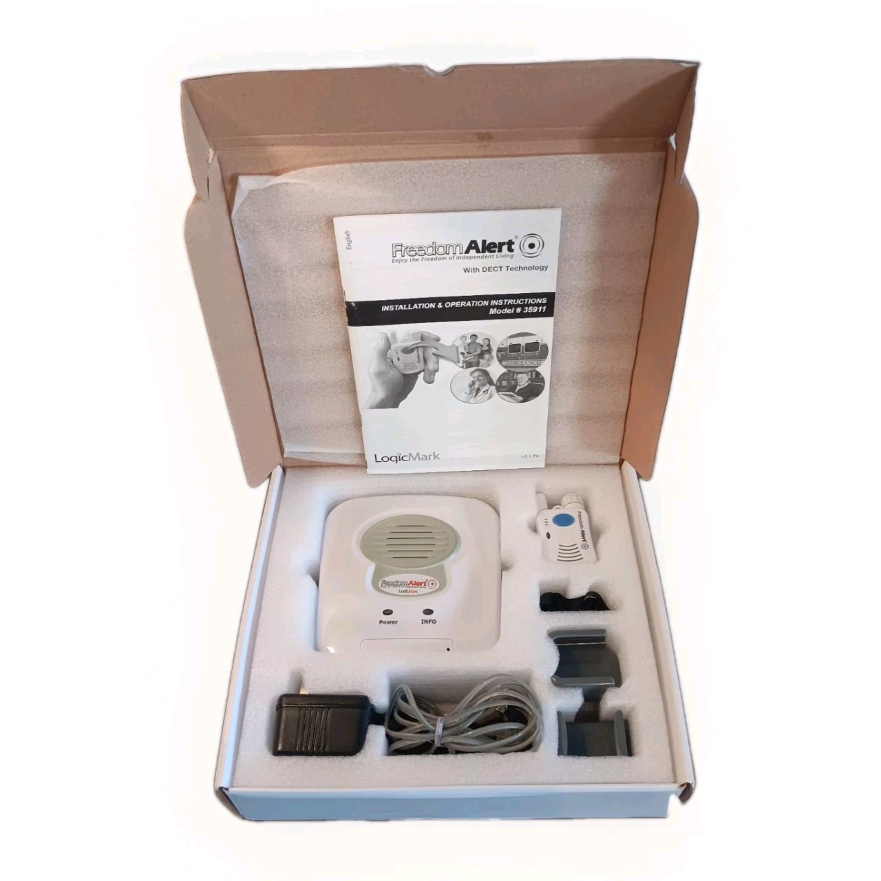 LogicMark Freedom Alert 2-Way Voice EMERGENCY PENDANT COMMUNICATOR Model 35911 