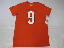 New 9 Joe Burrow Cincinnati Bengals Mens Size S Orange Short Sleeve shirt