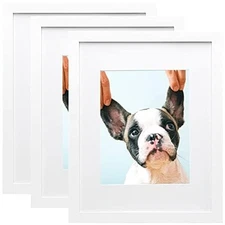 Picture Frames 8x10 Picture Frame Set of 3 5x7 with Mat or 8x10 Without Mat Whit