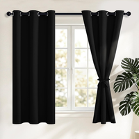 Hiasan VerdunklungsvorhäNge Gardinen Mit ÖSen, Schwarz Blickdicht VorhäNge, Ther
