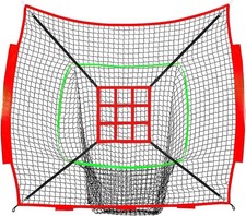 7' 7' Baseball Softball Practice Net Hitting Pitching Training Net w/Strike Zone
