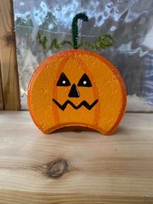 Halloween Pumpkin Painted Pavers Outdoor Yard Art Decorations, Stone Pavers