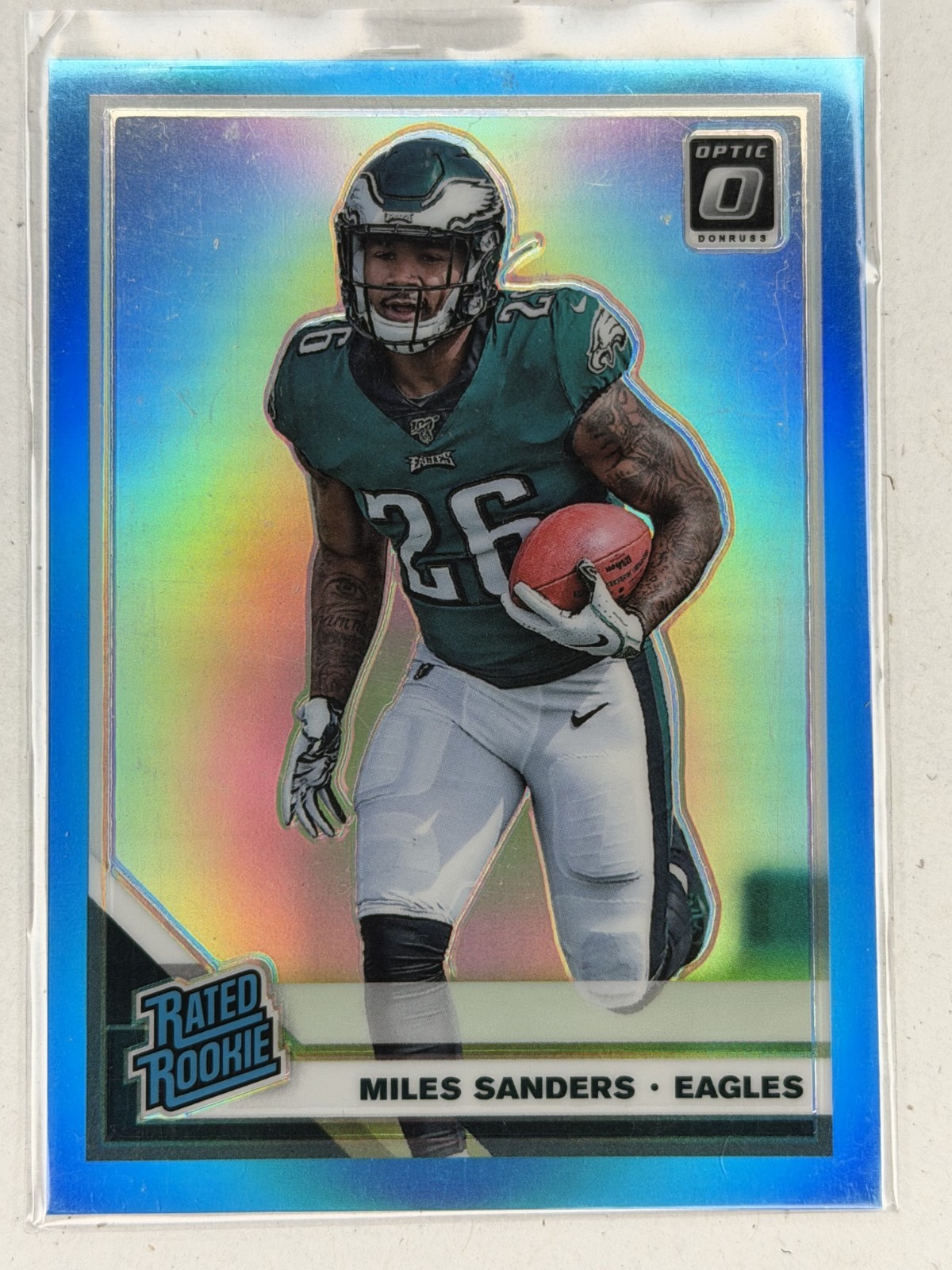 2019 Panini Donruss Optic - Rated Rookie Miles Sanders #172 Aqua Prizm /299 (RC)