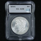 1878-S Morgan Silver Dollar Almost Uncirculated AU58 $1 San Francisco Mint