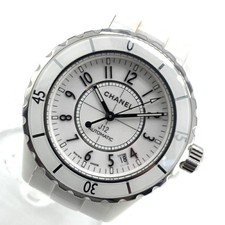 Used CHANEL H0970 J12 38mm date solid back Wrist watch Men Automatic White