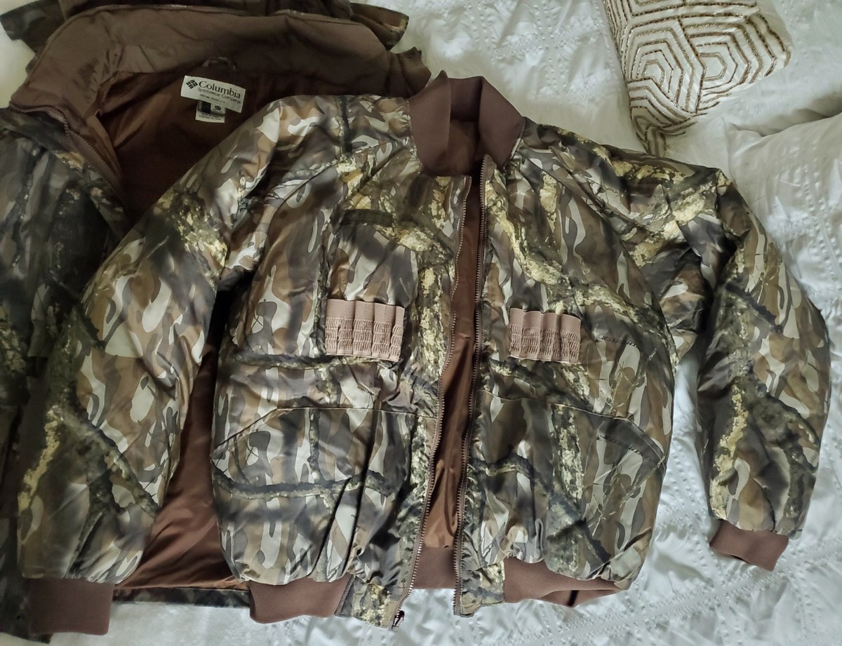 Columbia Hunting Jacket Double Layered Puff Camouflage Omni Tech 