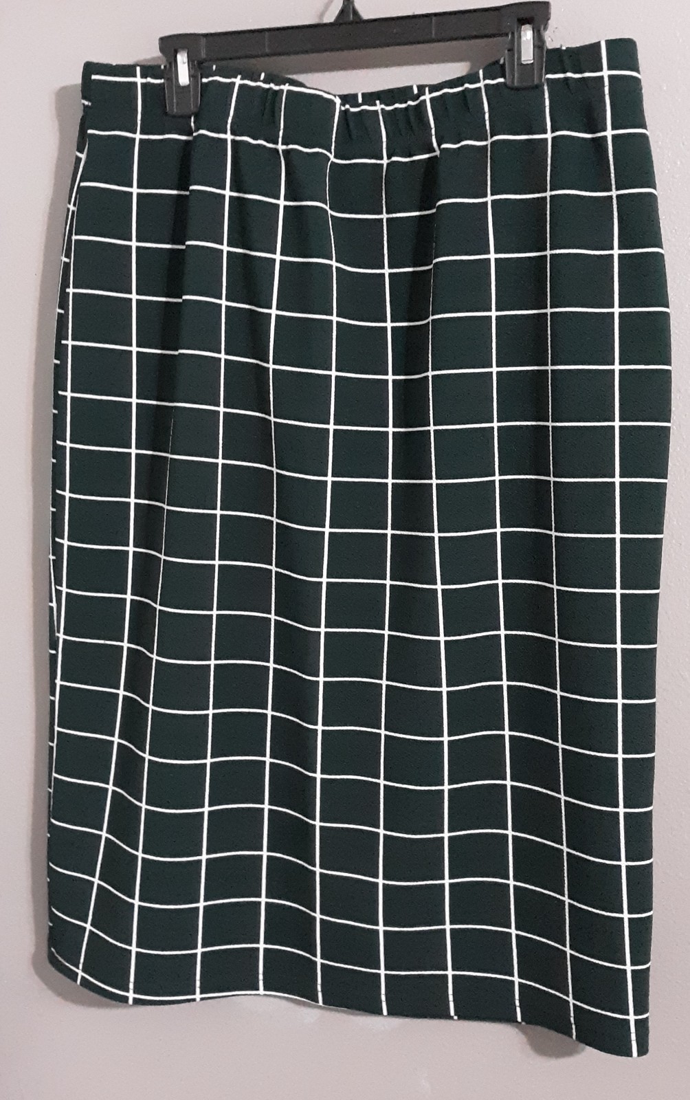 Shein Curve Green Checked Career Skirt Size 3XL