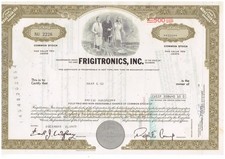 Historisches Wertpapier Aktie Frigitronics, INC  1977 083