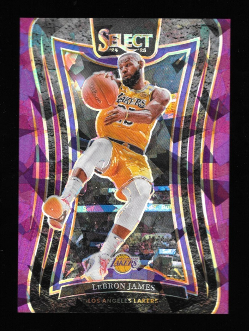 2024-25 Panini Select #310 LeBron James Courtside Purple Cracked Ice Prizm /99