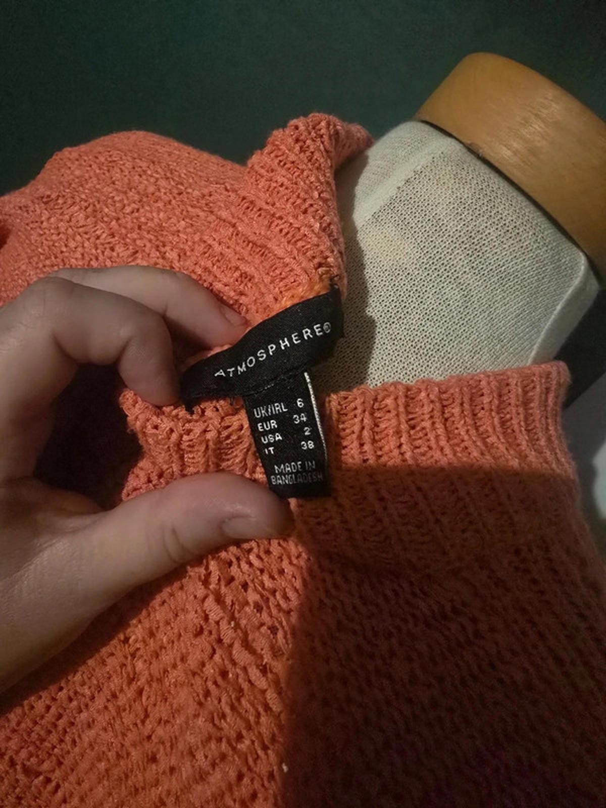 Coral Atmosphere Knit Jumper, Size UK 6 image 5