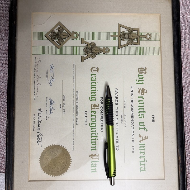 Boy Scouts Of America Reception Plan 1981 Rate Vintage  Certificate