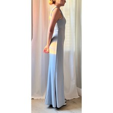 Show Me Your MuMu Steel Blue Square Neck Formal Wedding Guest Gown Sz M