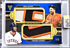 2024 Topps Triple Threads Dual Jumbo Sappire Alvarez Altuve JERSEY PATCH /3